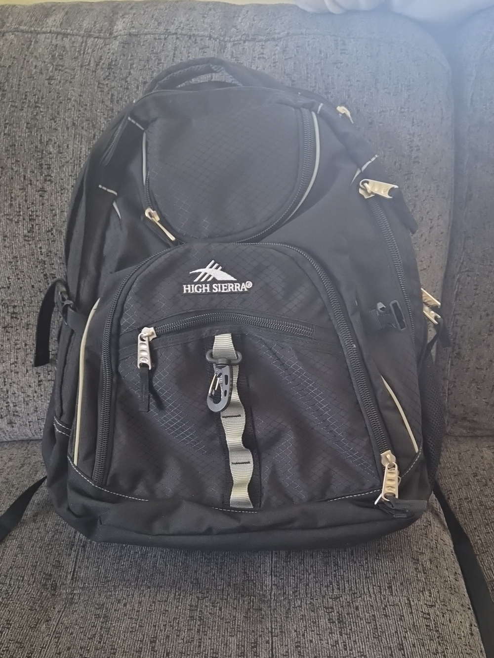 High Sierra Black and Gray Men's Backpack with Multiple Pockets